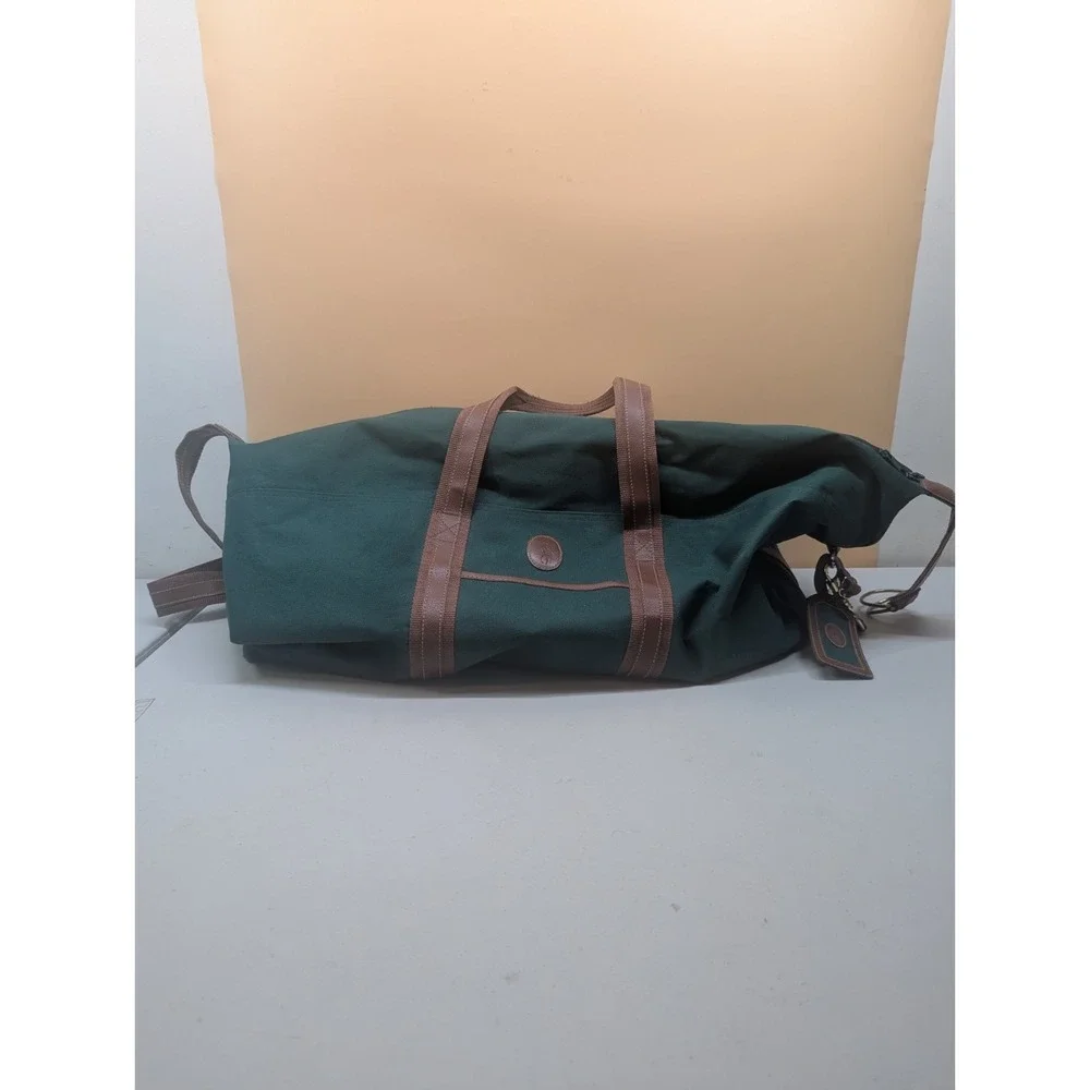 Vintage Polo Ralph Lauren Green Canvas Large Weekender Designer Duffle Bag